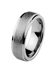 7mm Celtic Design Laser Engraved Cobalt Free Tungsten Carbide Comfort-Fit... by 