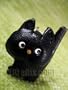 3D VANCA Craft Petit Mini Mascot Leather Black Cat Cell Phone Charms * WALKING *