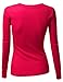 Doublju Womens Long Sleeve V Neck Thermal Tee Shirts
