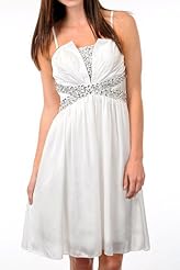 Polyester Jeweled Pleated Summer  Dress