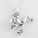 Three Dimensional Climbing Tree Frog Pendant in Sterling Silver on a 16" Box Chain, #8504