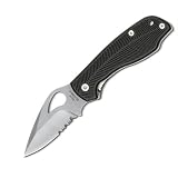Byrd Crow G-10 Combination Edge Knife, Black