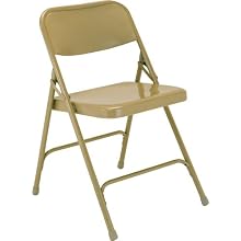 National Public Seating 200 Series All Steel Premium Folding Chair with Double Brace, 480 lbs Capacity, Beige (Carton of 4)