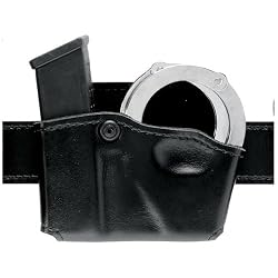 Safariland 573 Glock 17 22 Open Top Paddle Magazine Pouch with Handcuff Case (Plain Black, Right Hand)