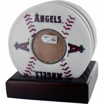 Los Angeles Angels of Anaheim Coasters w/ Game Used Dirt (Set of 4)