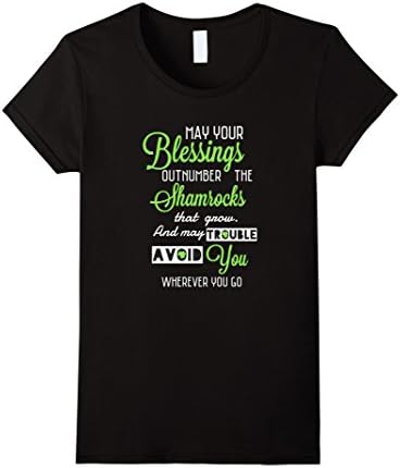 Women's Irish Blessing T-Shirt Small Black