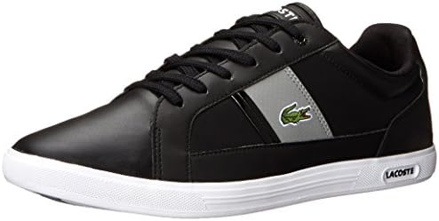 Lacoste Men's Europa LCR Fashion Sneaker, Black/Gray, 7.5 M US