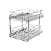 Knape & Vogt RS-DBLMUB-14-FN 14.625 in. W x 21.75 in. D x 16.25in. H Double Tier Pull Out Cabinet Organizer, Frosted Nickel