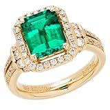 Colombian Emerald and Diamond Ring in 18kt yellow gold