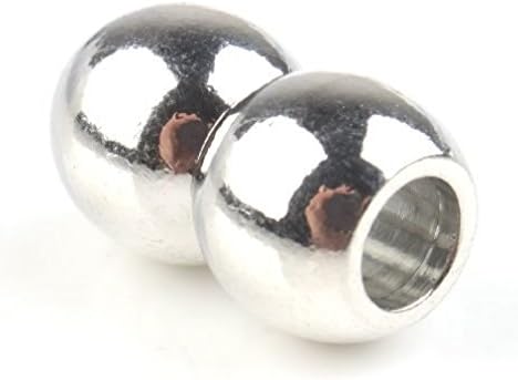 Plated Rhodium Beading Magnetic Buttons Jewelry Charms(5pcs)