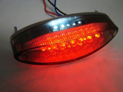 TMS Universial Smoke LED Tail Stop Brake Light with License Plate Light for KTM Honda Harley Davidsons Yamaha Banshee Warrior YFZ WR Sport Street Bike Chopper Suzuki Kawasaki Cruisers Motorcycle Dual Sport ATV Reviews