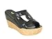 Buffalo Girl 216976 wrinkle patent pu black 01, Damen Sandalen/Fashion-Sandalen, schwarz, (black 1)