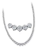 14k White 8.13 Ct Diamond Necklace