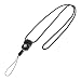 uxcell Detachable Ring Neck Strap Lanyard Black for Cell Phone ID Card Holder
