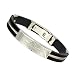 10mm Wide Stainless Steel and Rubber Cross Bracelet 8"