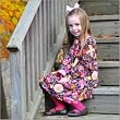Girls Printed French Terry Dropwaist Dress