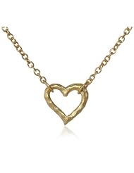 24k Gold Over Sterling Silver Diamond Accent Open Heart Pendant Necklace, 17.5"