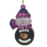 Pack of 4 NHL Atlanta Thrashers LED Lighted Puck Snowmen Christmas Ornaments