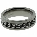 Titanium ring w/ chain design - Width: 7