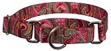 Large Martingale Pink Paisley Patterened Dog Collar