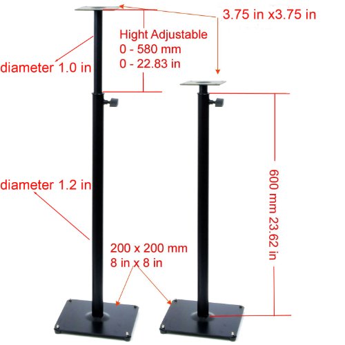 2 Heavy duty PA DJ Club Adjustable Satellite Speaker Stand MS06BP 1SP