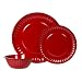 Melamine Paper Dinnerware Set of 12 - Red