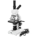 Frey Scientific Student Microscope, Dual Head, 4X, 10X, 40XR, 100XR Objectives, Incandescent Illumination