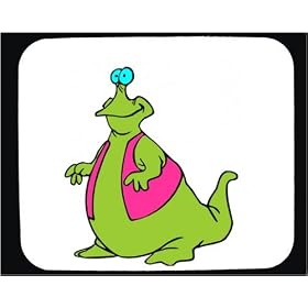 Decorated Mouse Pad with dinosaur, extraterrestrial, martian, monster, alien, dragon, cartoon