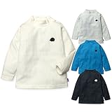 ベビー服 男の子 ハイネック Tシャツ 長袖 吸湿発熱 無地 刺繍入り 男児 (3.ターコイズ/95cm)