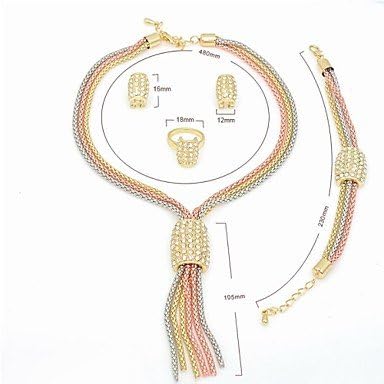 Promotion Fashion New Arrival Rose Gold Silver Matched Women Costume African Tassel 2014 Jewelry Set A089