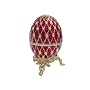 RED Faberge style Egg Box & Ring Insert Swarovski Crystals 24K Gold Trinket Jewelry Box FREE SHIP!