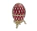 RED Faberge style Egg Box & Ring Insert Swarovski Crystals 24K Gold Trinket Jewelry Box FREE SHIP!