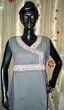 Gray Green Embroidered Cotton Kurti Tunic Top Medium Size Final Sale Gray Green Embroidered Cotton Kurti Tunic Top Medium Size Final Sale
