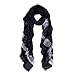 Solid Color Frayed Edge Sequin Stripe Glitter Scarf, Black