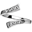 10k White Gold Cubic Zirconia Classic Toe Ring