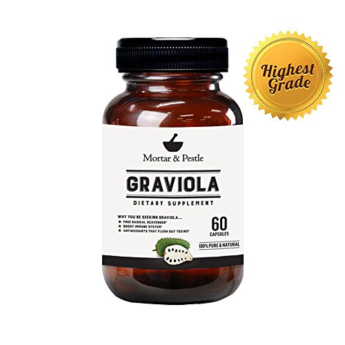 #1 Graviola Extract (60 Capsules) by Mortar & Peslte - Premium Super Food Dietary Supplement for Healthy Cell Growth, Positive Balanced Mood, Boosts Immune System #1 Graviola Extract (60 Capsules) by Mortar & Peslte - Premium Super Food Dietary Supplement for Healthy Cell Growth, Positive Balanced Mood, Boosts Immune System