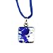 Handmade Murano Glass Pendant - Ally Square S Blue/Silver Style1