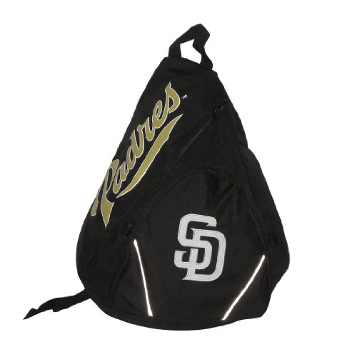 San Diego Padres MLB Baseball Team Sling Shoulder Sports Bag / Athletic Backpack - Black (Size: one size)
