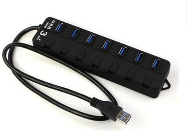 MASKELENA 7-Port USB 3.0 SuperSpeed Hub with Individual On/Off Port Switches For MAC Windows XP/Vista/7/8