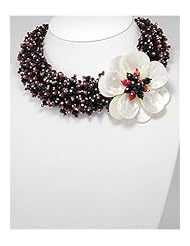 Flower Mother of Pearl Necklace In 92.5 Sterling Silver