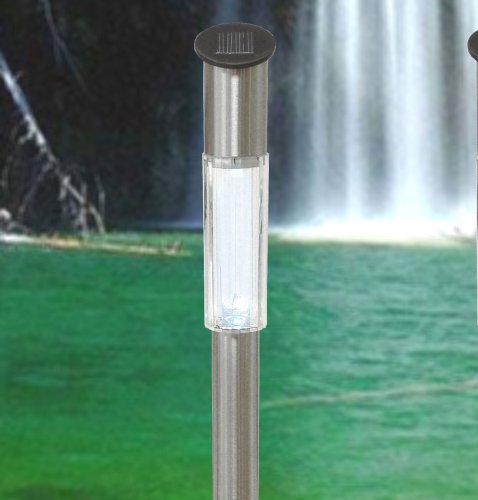 2 Stück Solarlampen Edelstahl 72cm