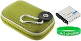 2n1 Nylon Hard Shell Case (Green) CNP-20 Battery for Casio Exilim EX-Z77 7.2MP Digital Camera Blue
