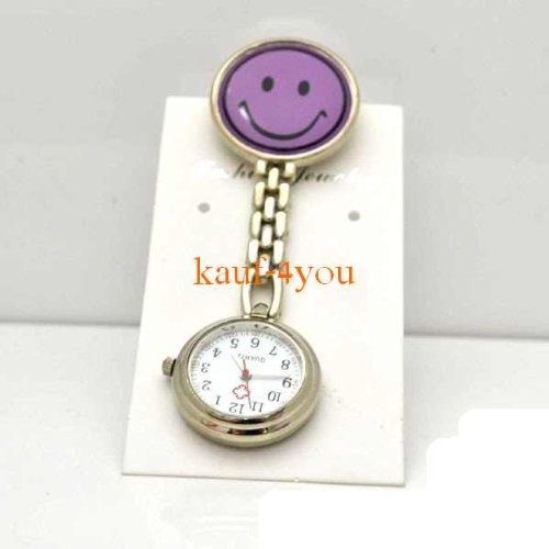 Produkt-Bild: Schwesternuhr Krankenschwesteruhr Design Smiley Lila