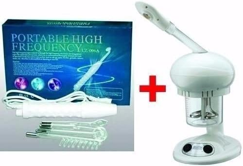 mybeautymax Mini Ozone-Aroma Therapy Facial Steamer + Portable High Frequency Skin Tightening Acne Spot Wrinkles