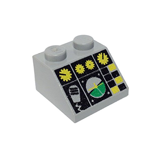 Lego Parts: Slope 45º 2 x 2 Decorated with Flight Control Pattern (Light Gray)