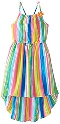Girls General Print High-Low-Hem Cotton/Polyester/Tulle  Dress