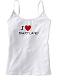 I LOVE MARYLAND - State Series - White Women's / Girls Camisole (Girlie / Babydoll)