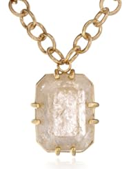 Kelly Wearstler "Hampstead" 18k Gold-Plated Vein Quartz Pendant Necklace, 18"