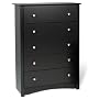 Prepac BDC-3345 Sonoma 5 Drawer Chest Black