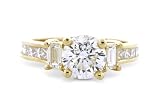 1.70 Ct 18k Round Diamond Ring (1.00 Ct GIA Certified Ctr Stone F/VS2)